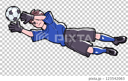 一個踢足球的男孩的插圖 123542063