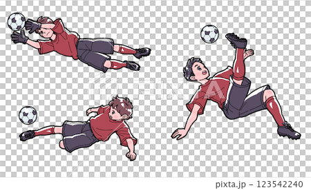 一組男孩踢足球的插圖 123542240