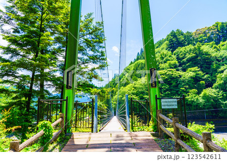 【静岡県】奥大井川にかかる、両国吊橋 123542611