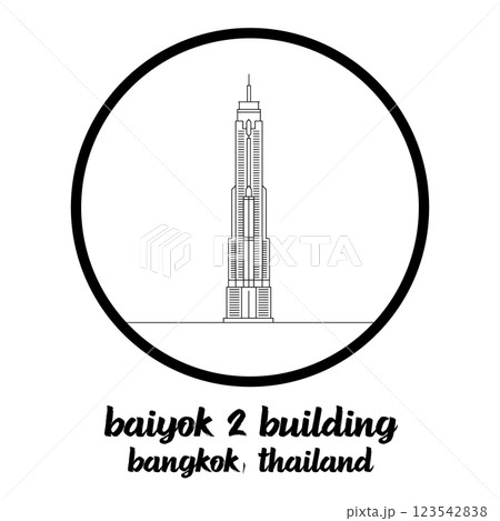 Circle Icon Baiyok 2 Building. Vector illustration 123542838