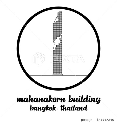 Circle Icon Mahanakorn Building. Vector illustration 123542840