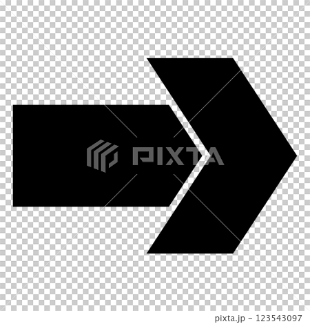 Simple right-facing black arrow on white background 123543097