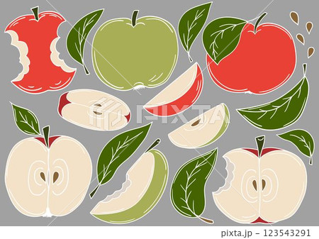 Set of color illustrations in hand draw style 123543291