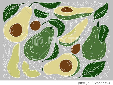 Set of color illustrations in hand draw style 123543303