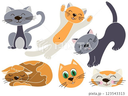 Set of color illustrations in hand draw style Set of color illustrations in hand draw style 123543313