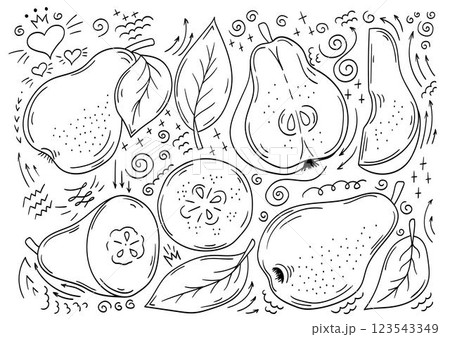 Set of color illustrations in hand draw style 123543349