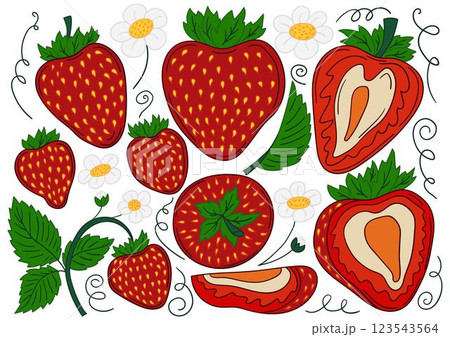 Set of color illustrations in hand draw style 123543564