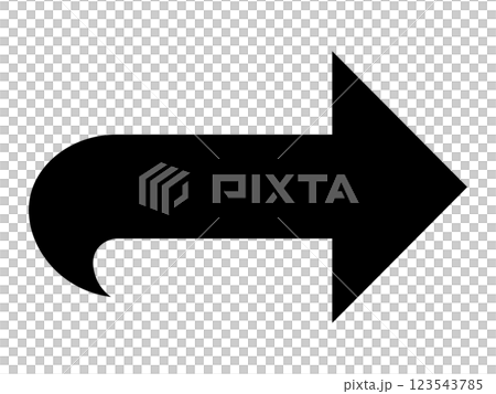 Simple right-facing black arrow on white background Simple right-facing black arrow on white background 123543785