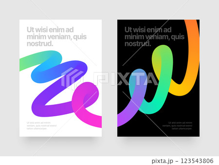 Template with colorful gradient squiggles shapes. Template with colorful gradient squiggles shapes. 123543806