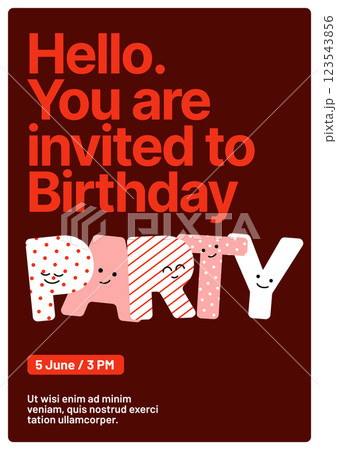 Design layout template for birthday events. 123543856