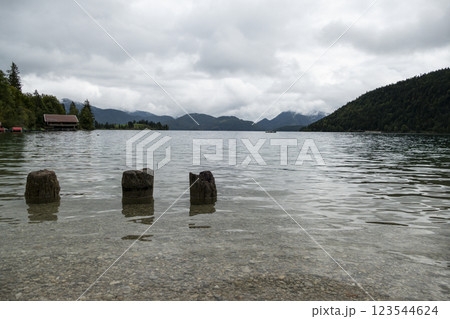 Lake Kochelsee, Kochel am See, Bavaria, Germany Lake Kochelsee, Kochel am See, Bavaria, Germany 123544624