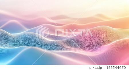 Vibrant abstract waves of color creating a serene and dynamic atmosphere in a digital landscape 123544670