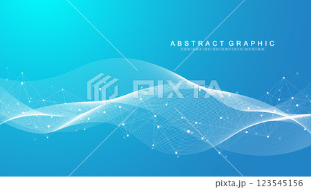 Global network connection banner design template. Big data visualization idea. Header social network communication in the global business concept. Internet technology. Vector illustration 123545156