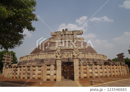 インド　世界遺産サーンチーの仏教建築物群 123546083