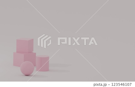 ピンクのオブジェクトが並んだ背景 123546107