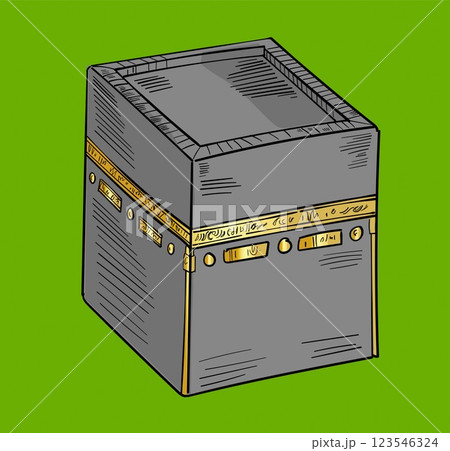 hand drawn illustration of Kaaba in Saudi Arabia. vector illustration hand drawn illustration of Kaaba in Saudi Arabia. vector illustration 123546324