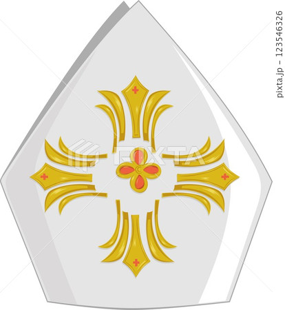Pope hat icon in cartoon style isolated on background. Vector Illustration 123546326