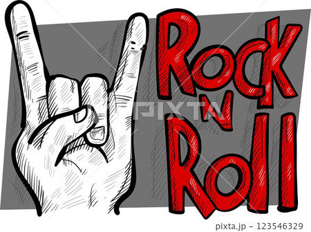 hard rock sign of hand  horns symbol . vector illustration hard rock sign of hand  horns symbol . vector illustration 123546329