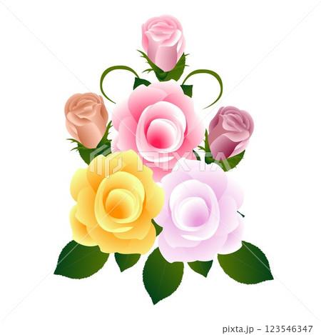 Bouquet of roses on white. 123546347