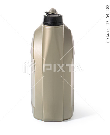 Gray plastic gallon bottle of motor oil on white background Gray plastic gallon bottle of motor oil on white background 123546382