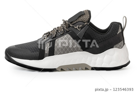 Modern hiking shoes combining style and functionality for outdoor adventures Modern hiking shoes combining style and functionality for outdoor adventures 123546393