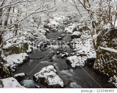 雪と川 123546403