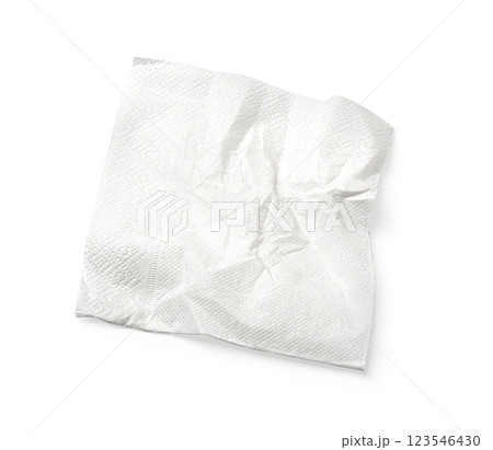 Crumpled white paper napkin on white background Crumpled white paper napkin on white background 123546430