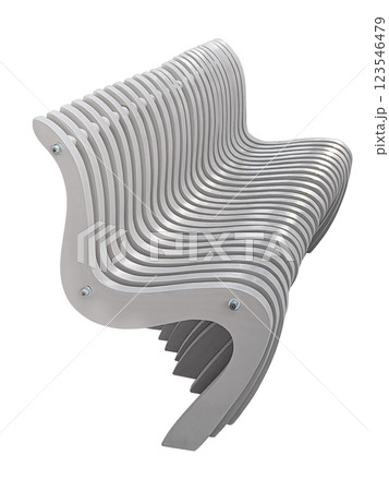 Modern white bench standing out on white background 123546479