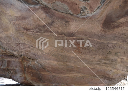 インド　世界遺産ビームベートカーの岩陰遺跡 123546815