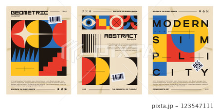 Set Of Bauhaus Poster Design Templates 123547111
