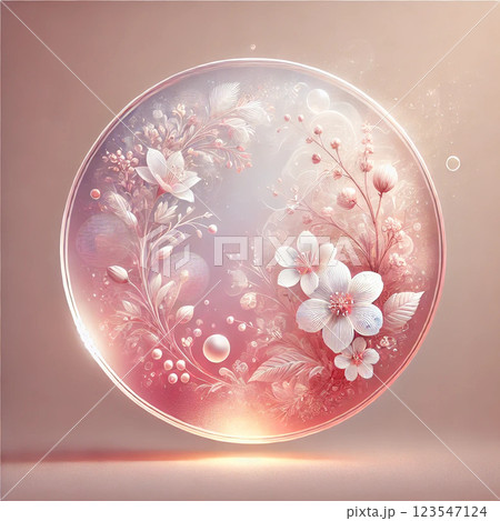 幻想的な春の透明アイコン – 優雅な桜と光の調和 123547124