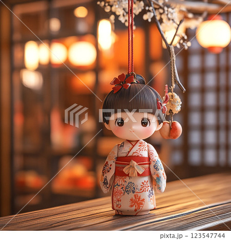 着物を着た女性の人形 123547744