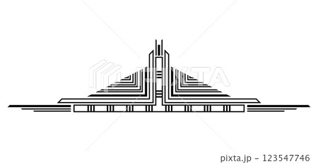 Decoration in art nouveau style. Decorative geometric element. 123547746