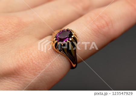 Statement ring for women on a black background, fine jewelry concept, promotional photo for an online vintage and handmade jewelry store Statement ring for women on a black background, fine jewelry concept, promotional photo for an online vintage and handmade jewelry store 123547929