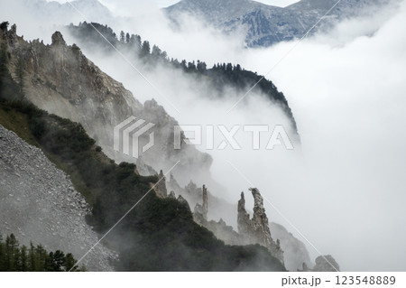Karwendel mountains on Karwendel Hohenweg in Austria 123548889