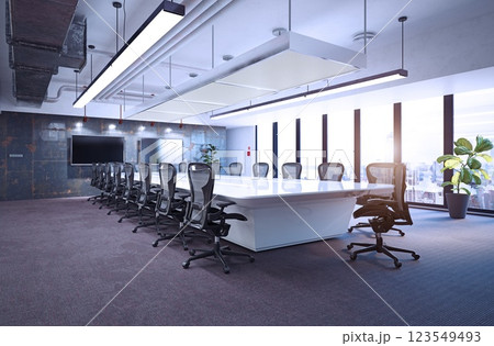 Modern loft office interior design 123549493