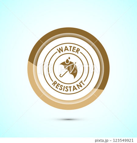 Water resistant icon design illustration, Waterproof sign, liquid proof protection. Button design Water resistant icon design illustration, Waterproof sign, liquid proof protection. Button design 123549921