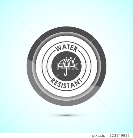 Water resistant icon design illustration, Waterproof sign, liquid proof protection. Button design Water resistant icon design illustration, Waterproof sign, liquid proof protection. Button design 123549932