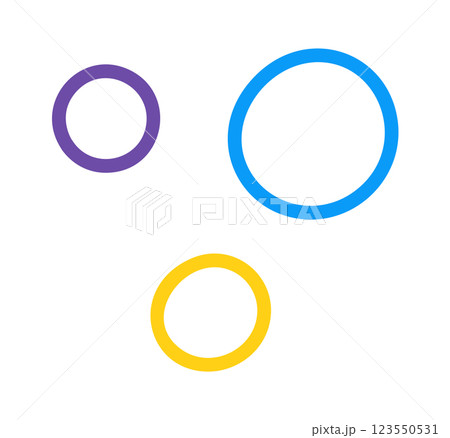 Colorful round rings cartoon elementsのイラスト素材 [123550531] - PIXTA