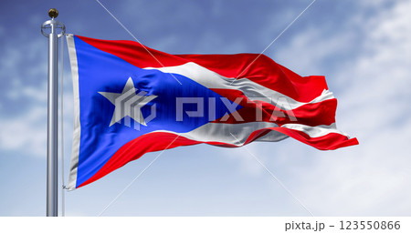 Puerto Rico national flag waving in the wind Puerto Rico national flag waving in the wind 123550866