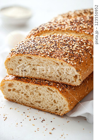 loave of homemade Challah bread on white background 123550952