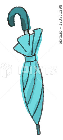 手書きの閉じた傘のイラスト 123551298