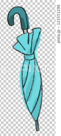 手書きの閉じた傘のイラスト 123551298