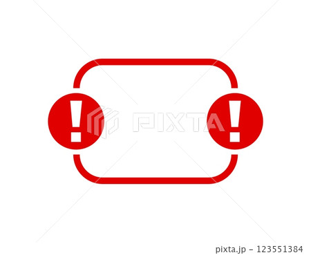 Warning sign with exclamation marks in red framework Warning sign with exclamation marks in red framework 123551384