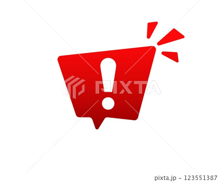 Red warning sign with exclamation mark for alerts and cautions 123551387