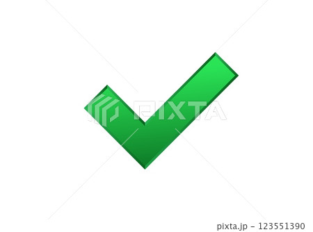 Green checkmark icon signifying agreement and completion Green checkmark icon signifying agreement and completion 123551390