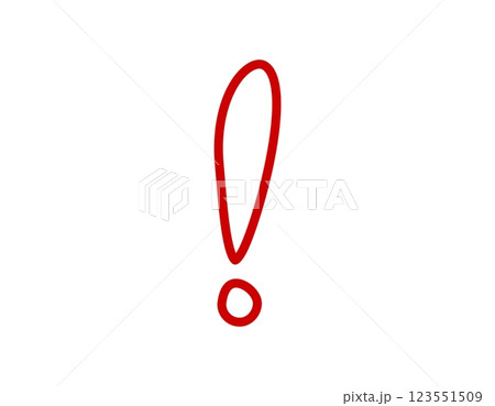 Red exclamation mark symbol isolated on white background Red exclamation mark symbol isolated on white background 123551509