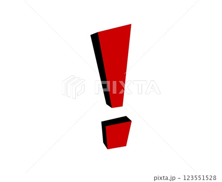 Bold 3d exclamation mark in black and red Bold 3d exclamation mark in black and red 123551528