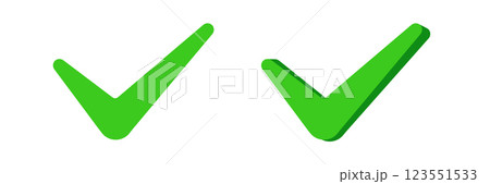 Two green check marks indicating approval or success 123551533