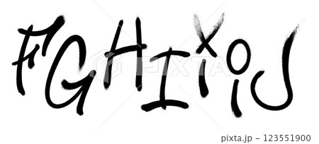 Graffiti spray font alphabet. Part 2. Vector illustration Graffiti spray font alphabet. Part 2. Vector illustration 123551900